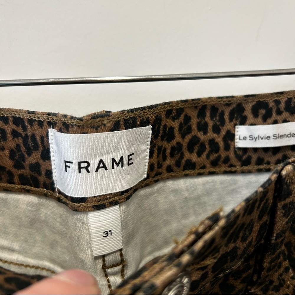 Frame Denim Leopard Print Skinny Jeans - Brown - Picture 5 of 9